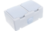 Блок: розетка + розетка с заземлением, с защитными шторками, с крышкой IP-54, белый UNIVersal Аллегро 0