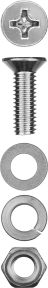Винт с гайкой и шайбами ЗУБР DIN 965, M4 х 25 мм, цинк, 20 шт, (303456-04-025)