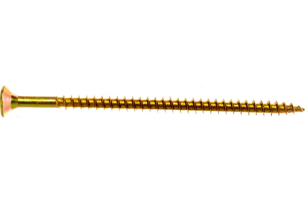 Саморез универсальный с потайной головкой желтый цинк, 5x90 мм (100г)