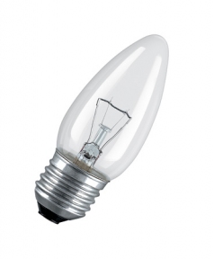 Лампа накаливания декоративная ДСМТ 40Вт 230В Е27 (cвеча прозрачная)