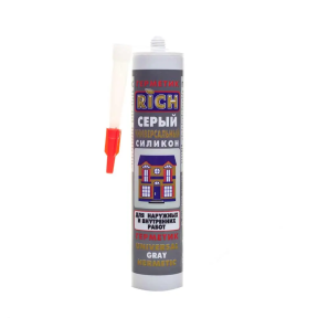 Универсальный цветной силикон RICH для широкого применения серый 280 мл