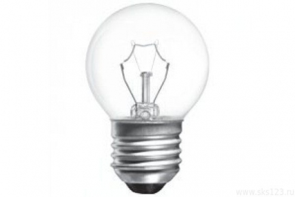 Лампа накаливания декоративная ДШ 40вт Р45 230в Е27 (шар прозрачный)