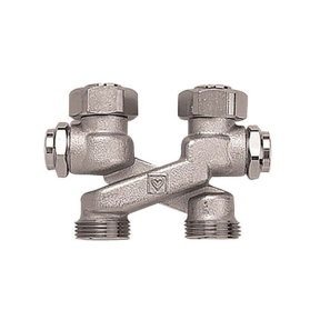 Узел (мультифлекс) перекрестие Х-образное нижнего подключения радиатора прямой с ниппелем