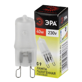 Лампа галогенная ЭРА JCD-40W-230V-G9-FR 40Вт капсула матовая теплый белый свет G9 JCD-40-230-G9-FR 