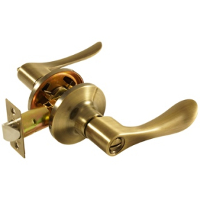 Ручка для межкомнатных дверей защелка 891BK-AB с фиксатором Бронза