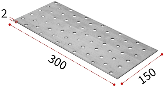 Пластина соединительная 150х300 мм ПС, оцинкованная сталь