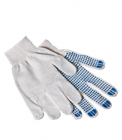 Хлопчатобумажные перчатки 4 нити с ПВХ покрытием