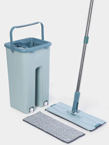 Швабра с отжимом и ведро с двумя отсеками, 8 л