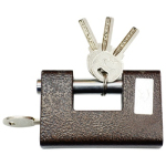 Замок навесной гаражный ЗН-128 квадратный 100мм 4кл. с защитной дужкой перфоключ