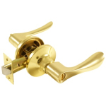 Ручка для межкомнатных дверей защелка 891BK-PB с фиксатором Полированная латунь