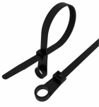 Стяжка (хомут) для кабеля с отверствием под винт 3,6 х 200 черная 50 шт