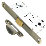 Бесшумный механизм врезной с пластиковым язычком  P96 (AB бронза) 49233