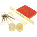 Замок врезной MK189-4MF-B-PB крест. 5кл. Полированная латунь