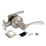 Ручка для межкомнатных дверей защелка 891BK-SN с фиксатором мат. никель