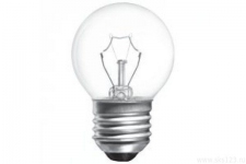 Лампа накаливания декоративная ДШ 60вт Р45 230в Е27 (шар прозрачный)
