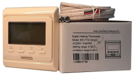 Терморегулятор для теплого пола E-51.716, 16A, кремовый