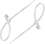 Стяжка (хомут) для кабеля с отверствием под винт 3,6 х 200 белая 50 шт