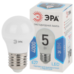 Лампа светодиодная ЭРА LED smd P45-5w-840-E27 5Вт шар нейтральный белый свет Е27