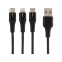 Кабель GoPower GP21-3-1.2M USB (m)-Type-C/Lightning/microUSB (m) 1.2м черный