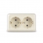 Розетка двухместная с/з слоновая кость	Б-О0128