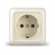 Розетка одноместная с/з слоновая кость	Б-О0028